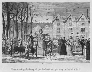 足場に向かう途中で夫の遺体と対面するジェーン(エングレービング) 作： George Cruikshank