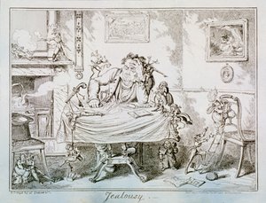 「嫉妬」、1835 作： George Cruikshank