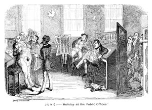 6月-公職の休日、c1836。 作： George Cruikshank
