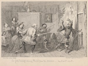ロンドン。 Eastcheap のイノシシの頭の酒場: 「ヘンリー IV パート II」、第 II 幕、第 IV 場 作： George Cruikshank