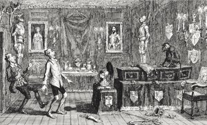 マッカラムとハッチオン、サーウォルタースコット（1771-1832）による「レッドガントレット」のイラストは1843年に公開 作： George Cruikshank