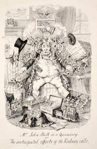 クォンタリーのジョン・ブル氏、または鉄道の呼び出しの予想される効果、パブ。 1845 作： George Cruikshank