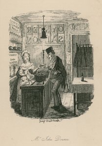 John Dounce氏、BozによるSketchesのキャラクター（Charles Dickens） 作： George Cruikshank