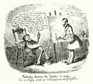 誰も画家に、自分をできるだけ醜く、滑稽にしてほしいとは思っていない（エングレービング 作： George Cruikshank