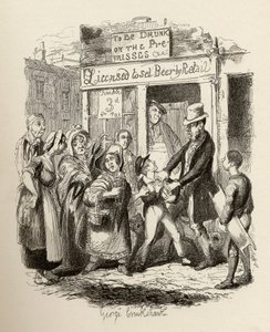 チャールズディケンズの「オリバーツイストの冒険」（1812-70）1838年、チャップマンウントホール発行、1901年 作： George Cruikshank