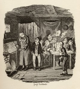 チャールズディケンズの「オリバーツイストの冒険」（1812-70）1838年、チャップマンウントホール発行、1901年 作： George Cruikshank