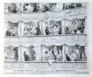 大展覧会、1851年頃のオペラボックス 作： George Cruikshank