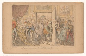 オーバーボルサロン 混雑した応接室の不便さ（オブジェクトのタイトル） 作： George Cruikshank