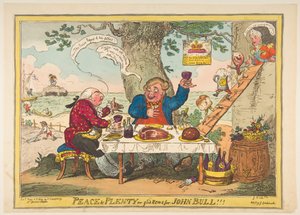 1814年5月25日、John Bull !!!の平和とたっぷりまたは良いニュース。 作： George Cruikshank
