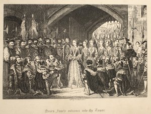 ロンドン塔のパブからクイーンジェーンズタワーへの入り口。 1840 作： George Cruikshank