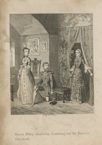 メアリー女王、意外なコートニーとエリザベス王女 作： George Cruikshank