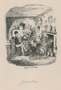 ロンドン生活の様子：ジェミマ・エヴァンス 作： George Cruikshank