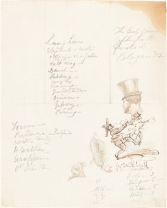 頭、腕、ひざまずく図のスケッチ 作： George Cruikshank
