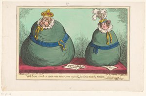 Spotprent op koning George IV en koningin Caroline、1820 ああ！ 確かに、そのようなペアは見たことがなく、自然に会うために正当に形成されました（オブジェクトのタイトル） 作： George Cruikshank
