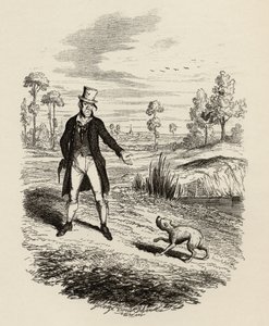 チャールズディケンズ作「オリバーツイストの冒険」（1812-70）1838年、チャップマンウントホール発行、1901年、サイクスが犬を破壊しようとする 作： George Cruikshank