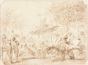 ハイドパークでの「Taking the Air」[裏面] 作： George Cruikshank