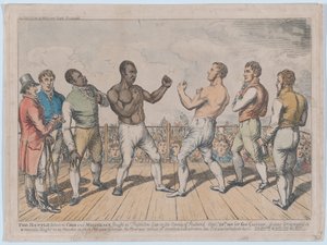 クリブとモリノーの戦い、1811 年 9 月 28 日、1811 年 10 月 3 日、1811 年 10 月 3 日。 作： George Cruikshank