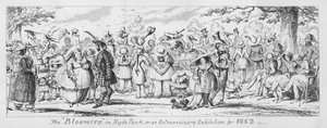 ハイドパークのブルーマーたち、または1852年の臨時展覧会（彫刻 作： George Cruikshank
