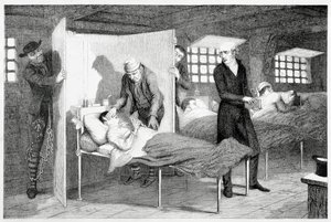 「少年は輸送船で死ぬ」、1848 作： George Cruikshank