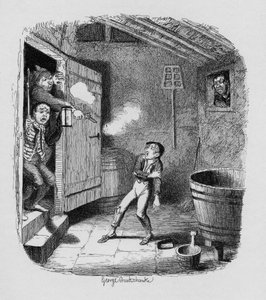 チャールズ・ディケンズ（1812-70）1838による「オリバーツイストの冒険」からの強盗、チャップマンウントホール発行、1901 作： George Cruikshank