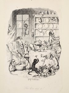 The Cat Did It、The Greatest Plague of Life、パブより。 1847年。 作： George Cruikshank