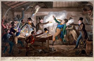 「カトー通りの共謀者...」、1820年 作： George Cruikshank
