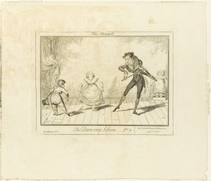 ダンスレッスン、パート2：メヌエット 作： George Cruikshank