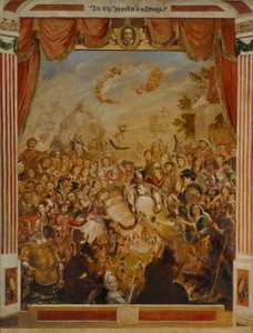 1564年に彼の劇的な会社の一部と一緒に地球の舞台にウィリアムシェイクスピア（1564-1616）が初登場 作： George Cruikshank