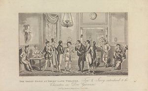 ドルリー レーン シアターのグリーン ルーム 作： George Cruikshank