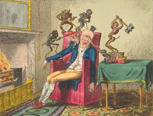 頭痛、1819 年 2 月 12 日、1819 年 2 月 12 日。 作： George Cruikshank