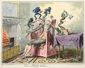 頭痛、パブ。 1835年（手描きの彫刻）