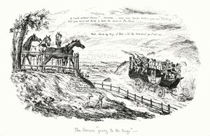 The Horses Going to the Dogs（犬に行く馬）」（彫刻 作： George Cruikshank