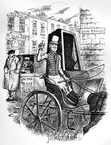 最後のタクシー運転手と最初のオムニバスCAD、c1900 作： George Cruikshank