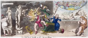 ポール・モール・アポロ、または、R...ty in a blaze!!!!1816年（彩色済みエングレービング
