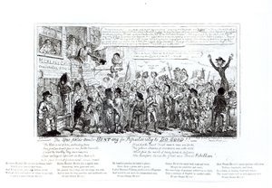 人気のDo-Good !!へのスパフィールドオレーターハンティング、パブ。 J. Sidebotham、1817 作： George Cruikshank