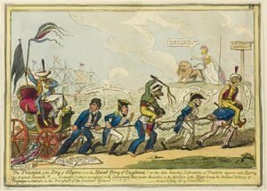イギリス海軍の栄光に対するアルジェ国王の勝利! 作： George Cruikshank