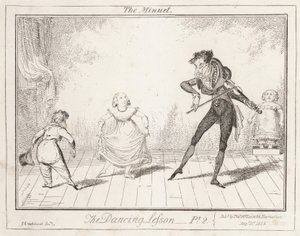 ダンスレッスン：メヌエット 作： George Cruikshank