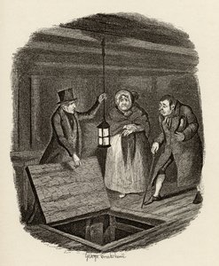 証拠は、チャールズディケンズによる「オリバーツイストの冒険」（1812-70）1838年、チャップマンウントホール発行、1901年から破棄されています。 作： George Cruikshank