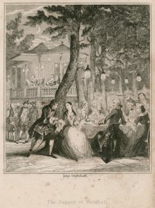ロンドンのボクソール庭園での夕食 作： George Cruikshank
