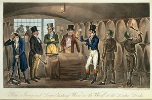 トム、ジェリー & ロジック テイスティング ワイン、「ライフ イン ロンドンなど」、ピアース イーガン 作： George Cruikshank
