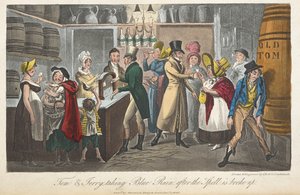 魔法が解けて青い破滅を迎えるトムとジェリー、「Life in London, etc.」 by Pierce Egan 作： George Cruikshank