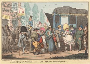 フランスを旅する - または - 駅馬車の出発 作： George Cruikshank