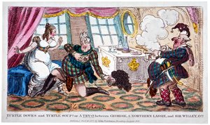 「ウミガメとウミガメのスープ!!」、1822年。 作： George Cruikshank