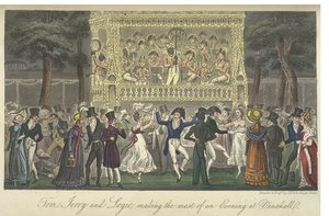 ボクスホール ガーデンズ、「Life in London, etc.」、ピアース イーガン 作： George Cruikshank