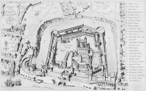 1553年のロンドン塔の眺め（エングレービング 作： George Cruikshank