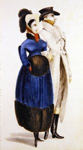 冬のファッション（水彩・紙） 作： George Cruikshank