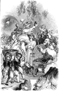 クリスマスをもたらす - ウィリアム ハーヴェイ作、1845 年。 作： George Dalziel