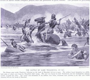 トラシメヌ湖の戦い217BC 作： George Derville Rowlandson