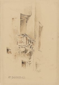 1878年1月3日のサンレモで（紙に鉛筆とトイレ） 作： George Douglas Tinling