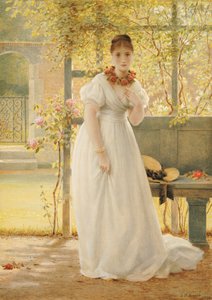 城壁に囲まれた庭園で、1869年 作： George Dunlop Leslie